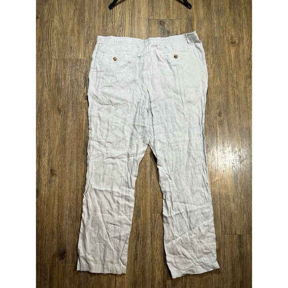 Club Room Luxury Linen Mens Pants 100% Linen Natural Straight Leg Beach XL - Picture 4 of 6